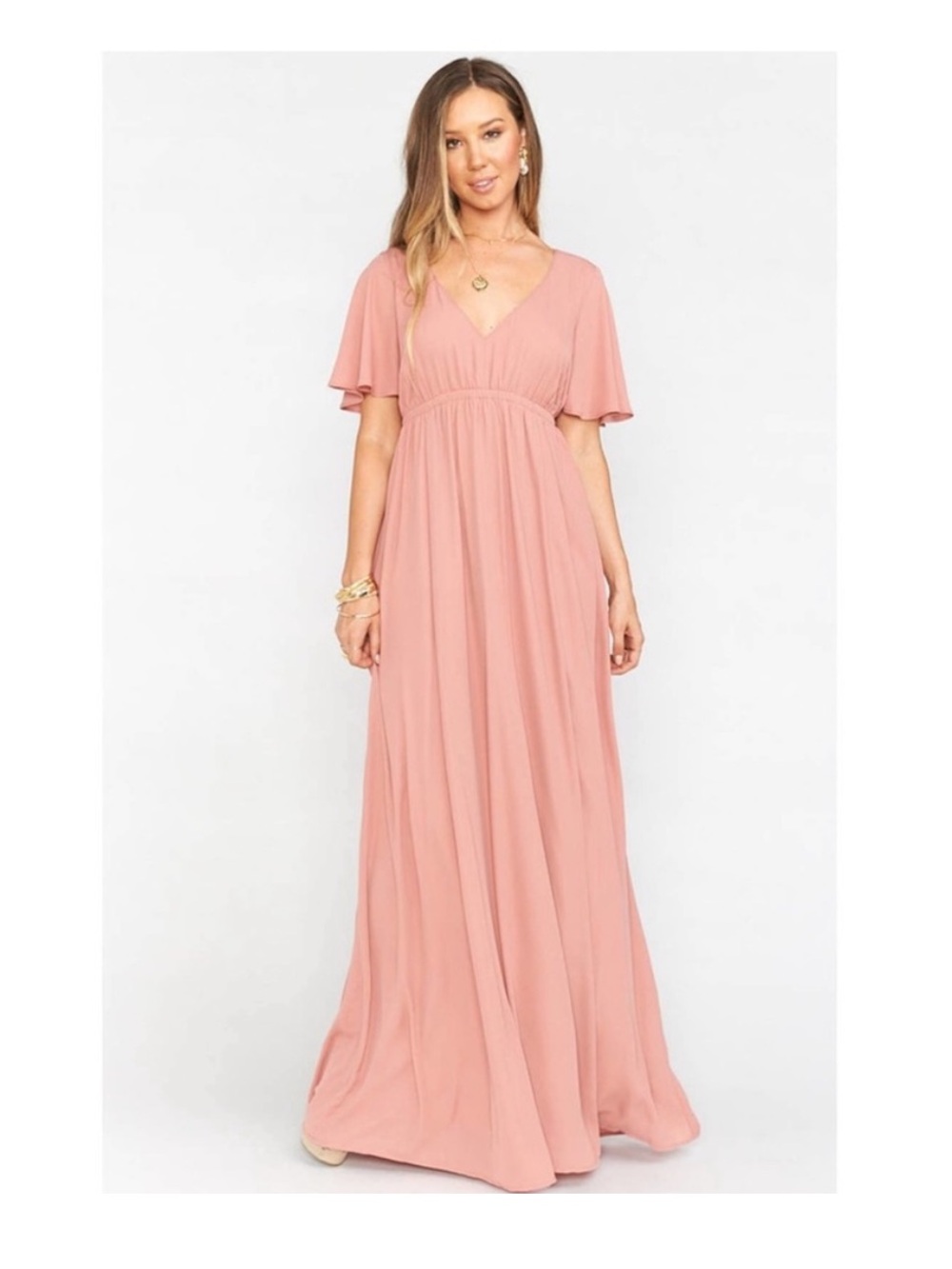 Show Me Your MuMu Dusty Rose V-Neck Maxi Dress
